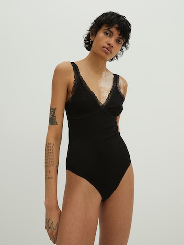 EDITED Shirt Bodysuit 'Lillith' in Black: front