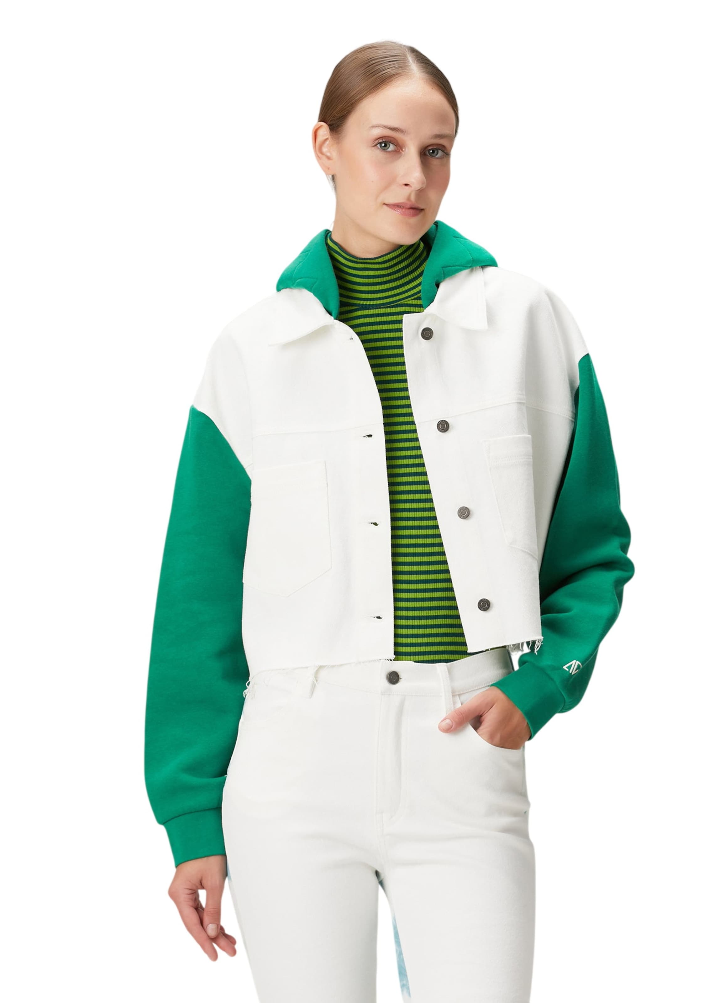 Veste mi-saison BASSIGUE en blanc : devant