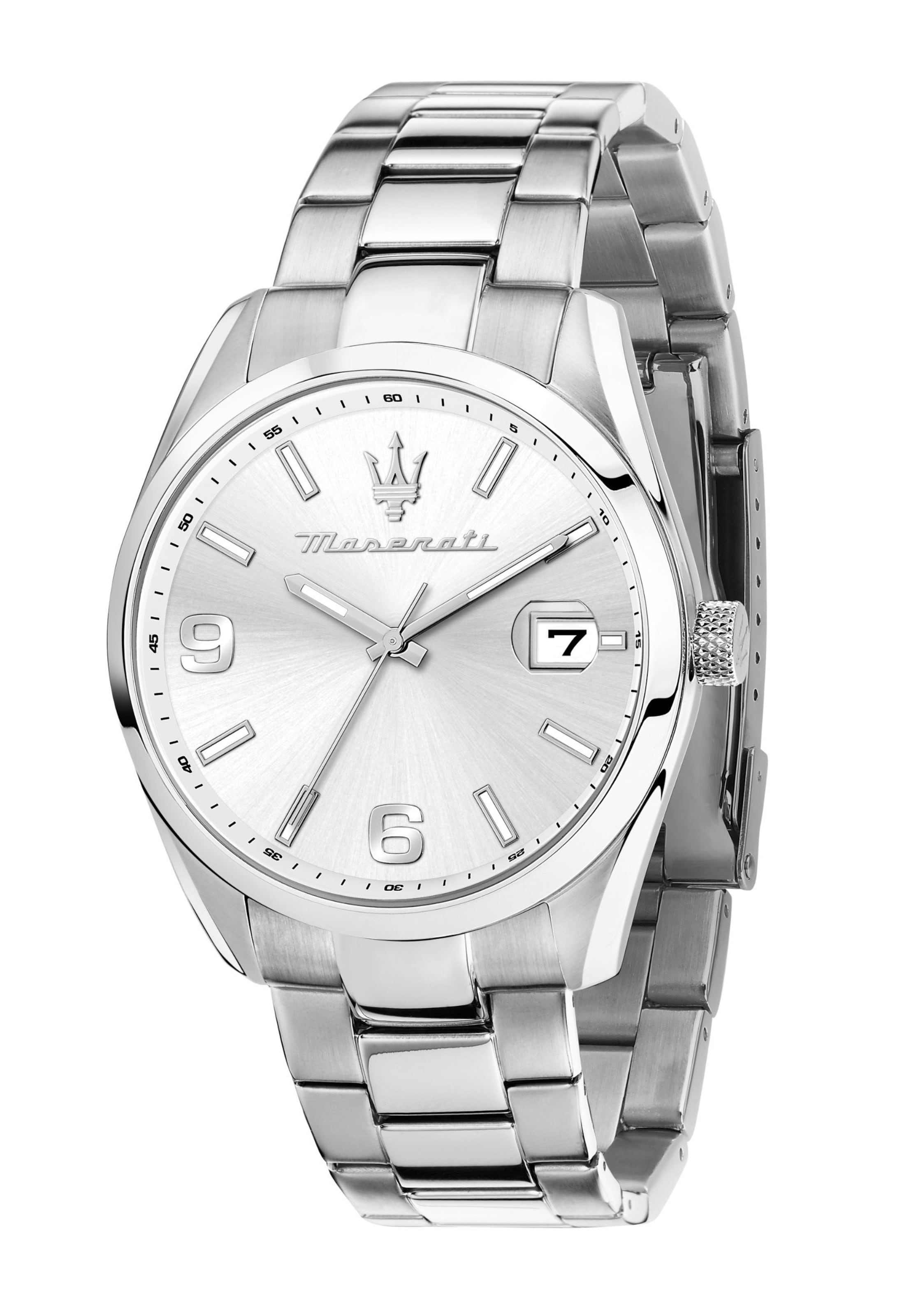 Maserati Analoguhr 'Attrazione' in Grau: Vorderseite