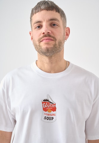 Cleptomanicx Shirt 'Hamburg Soup' in Wit