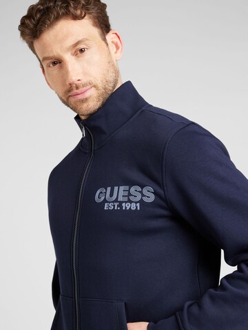 GUESS Zip-Up Hoodie in Blue