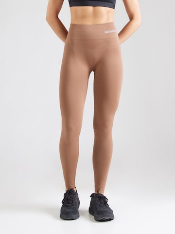 NEBBIA Skinny Sportbyxa i brun: framsida