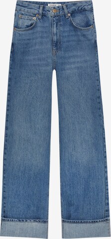 Pull&Bear Wide leg Jeans in Blauw: voorkant