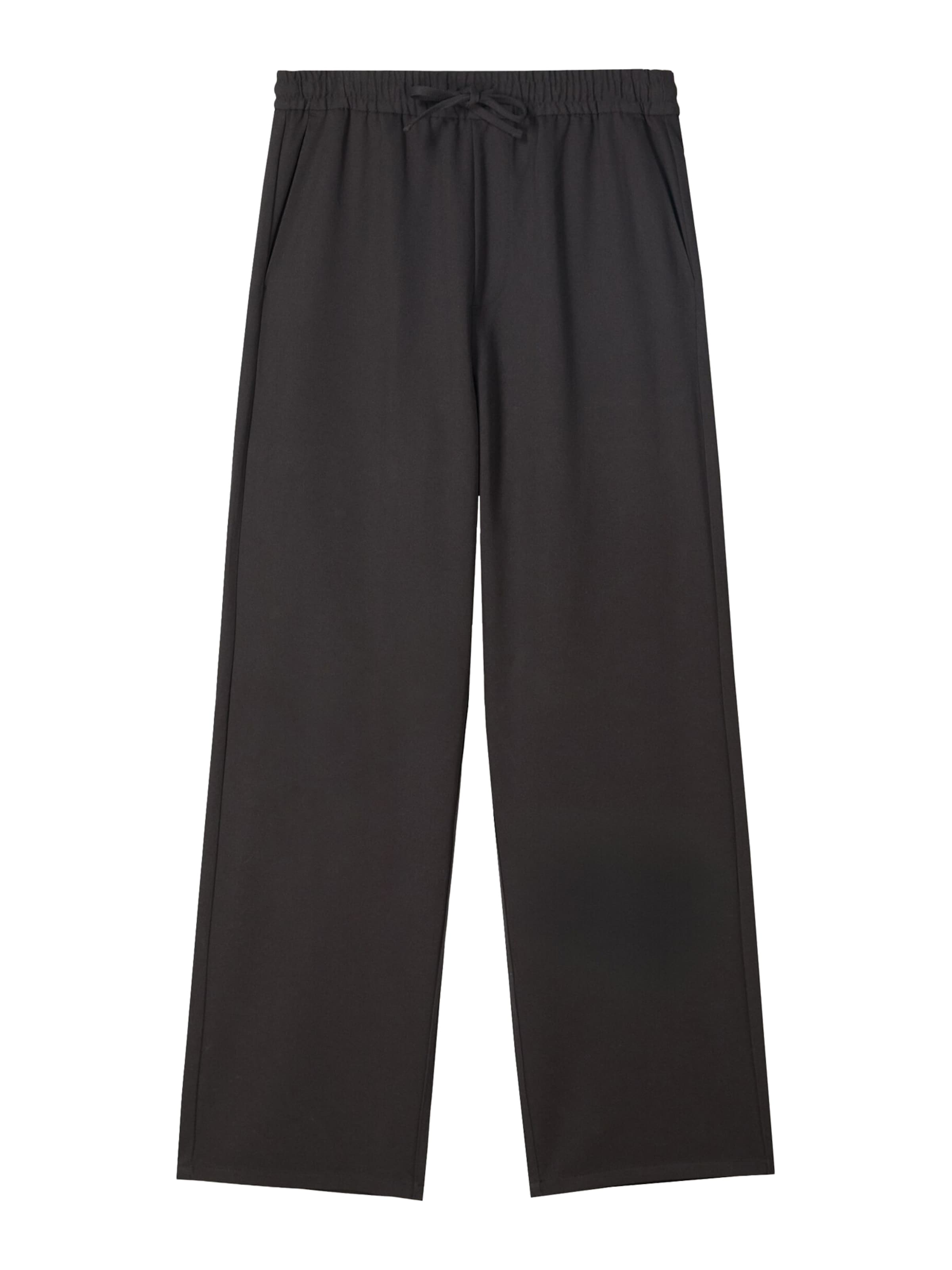 Bershka Wide Leg Hose in Schwarz: Vorderseite