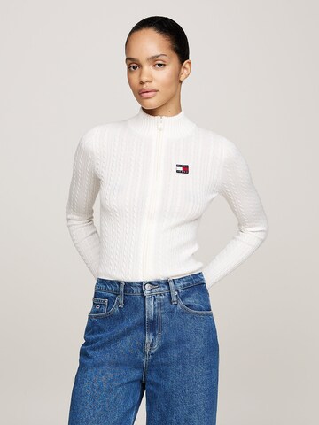 Tommy Jeans Knit cardigan in White: front