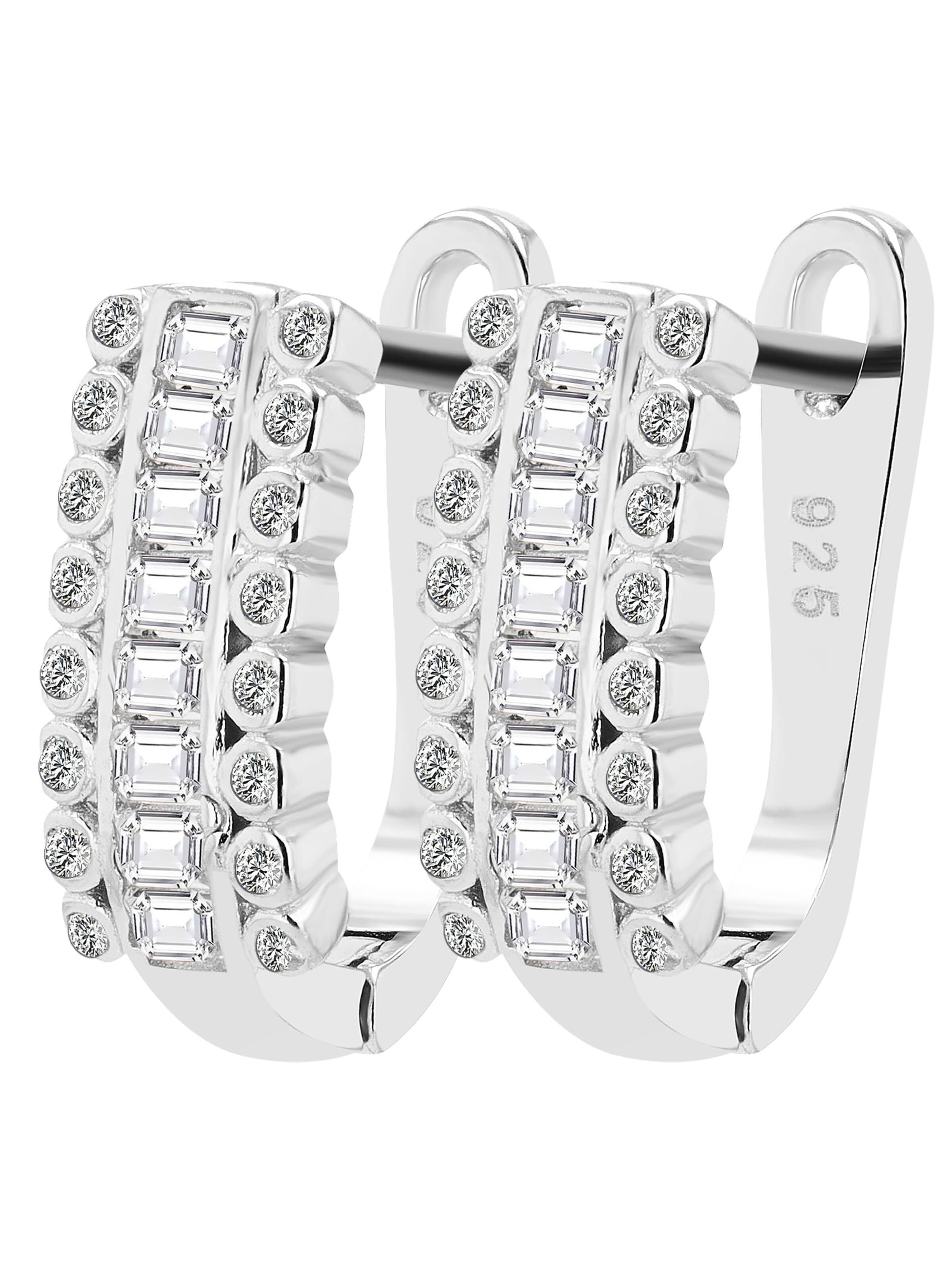 Akzent Earrings '"Raja" aus 925 Sterlingsilber, rhodiniert, langlebig' in Silver