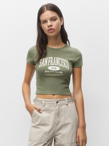 T-shirt Pull&Bear en vert : devant