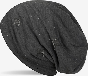 styleBREAKER Mütze 'Beanie mit Strass Sterne' in Grau: Vorderseite