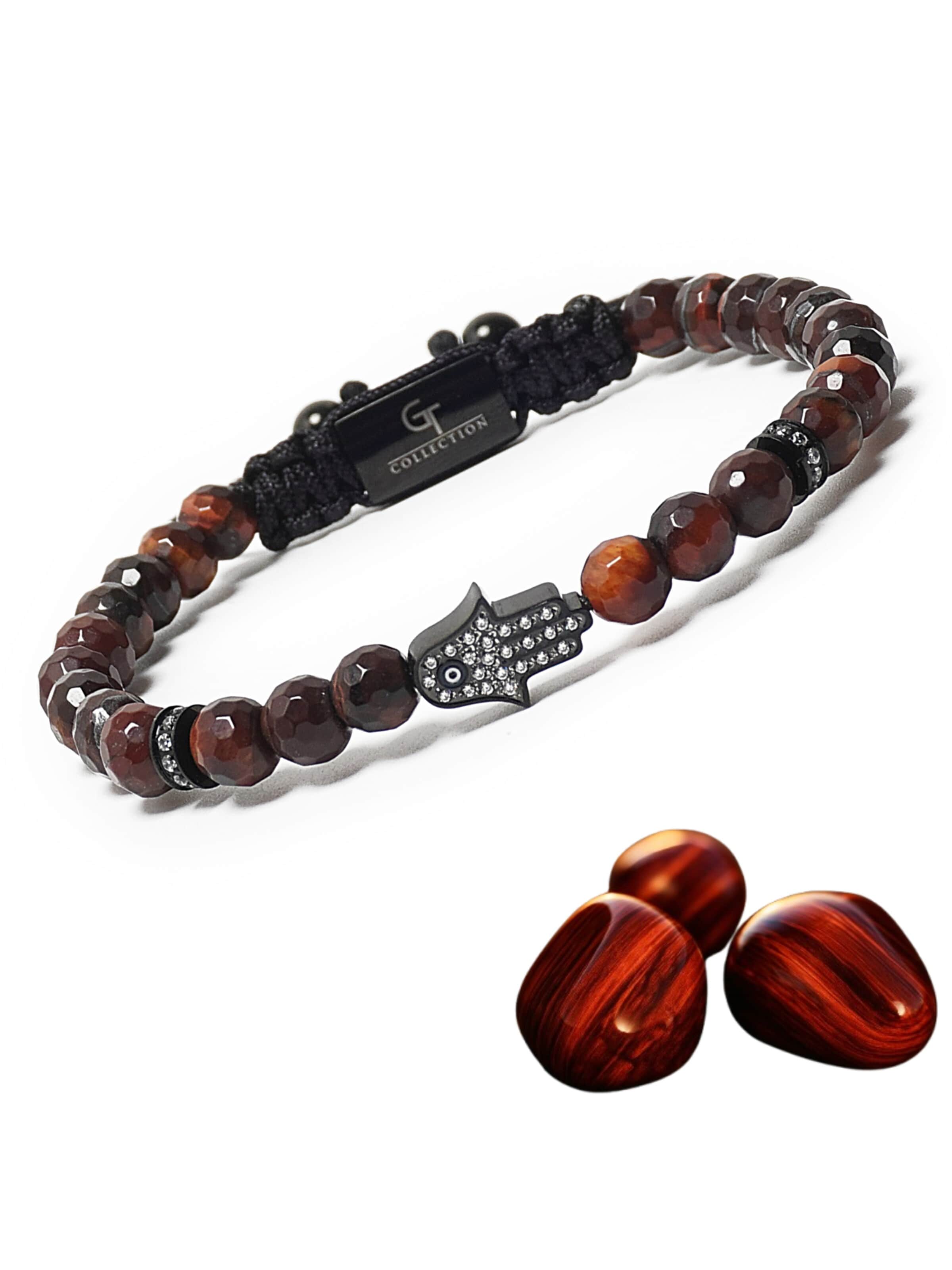 GT Collection Bracelet 'Hamsa Hand' in Red: front