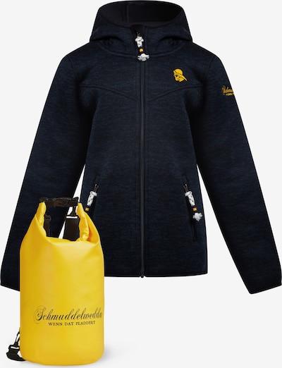 Schmuddelwedda Fleece jas in de kleur Marine / Citroengeel, Productweergave