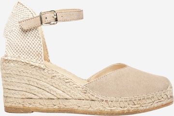 Alhamas - Sandalias con hebilla 'Alpargata Cuña 7 cm' en gris: frente