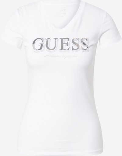 GUESS T-Shirt in silber / weiß, Produktansicht