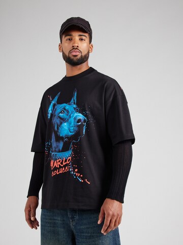 Carlo Colucci Shirt 'Dobermann' in Zwart: voorkant