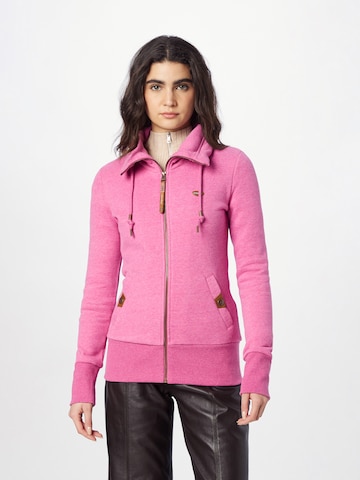 Ragwear Zip-Up Hoodie 'Rylie' in Pink: front