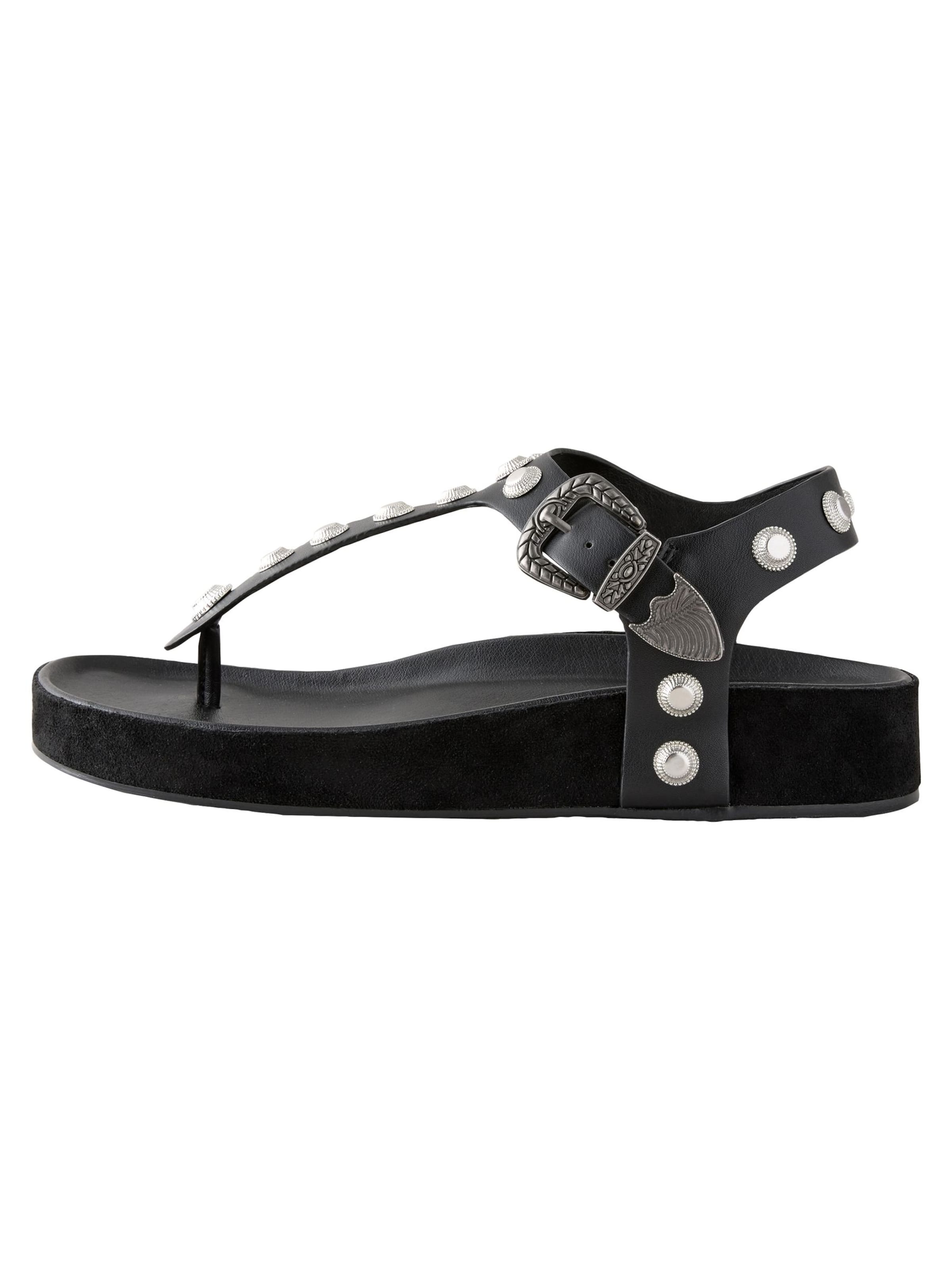 Next T-Bar Sandals in Black: front
