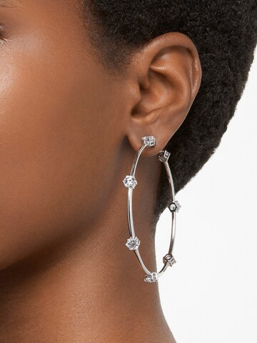 Boucles d'oreilles Swarovski en argent : devant