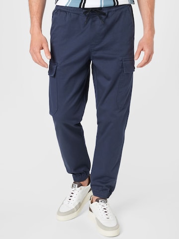 Effilé Pantalon cargo BURTON MENSWEAR LONDON en bleu : devant