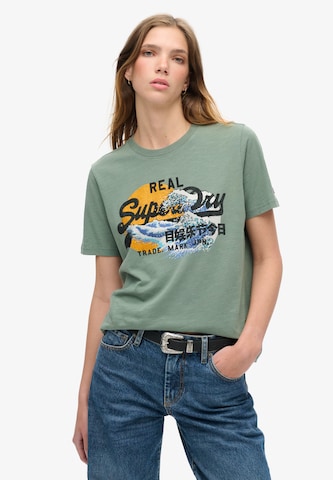Superdry Μπλουζάκι 'Tokyo' σε πράσινο: μπροστά
