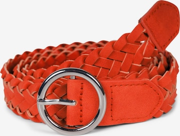 styleBREAKER Gürtel 'Schmaler Flechtgürtel' in Orange: Vorderseite