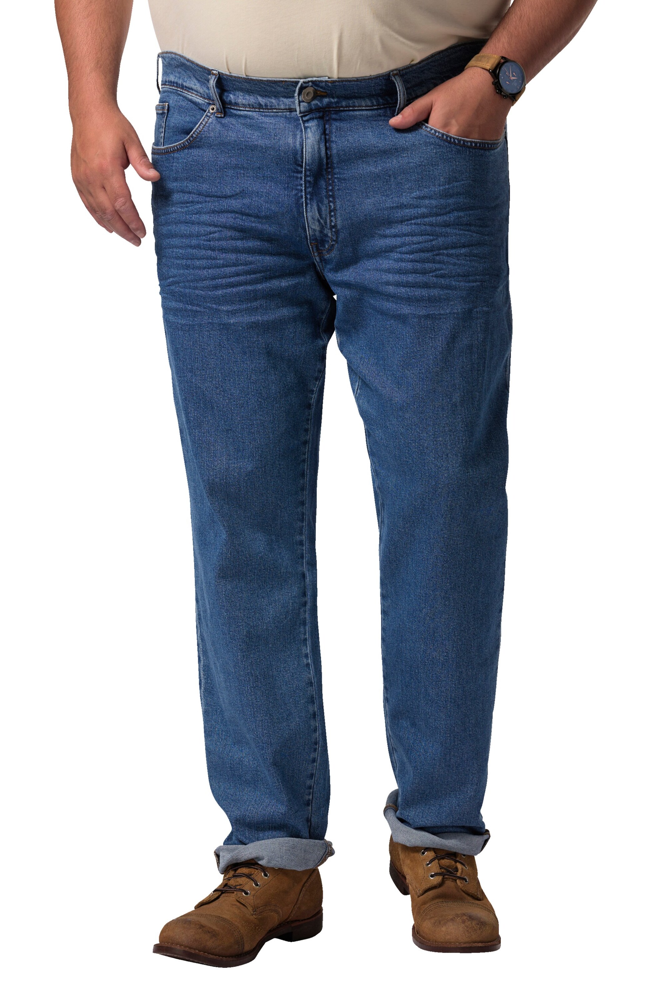 John F. Gee Regular Jeans in Blauw: voorkant