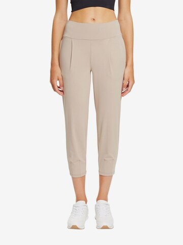 ESPRIT Tapered Workout Pants in Beige: front