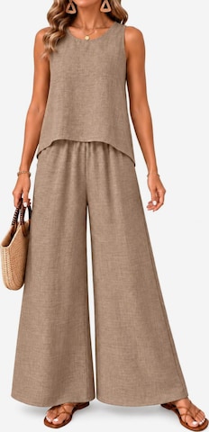 SPORTS36.NL Kjole 'Women's Sleeveless Linen-Blend 2-Piece Set' i grå: forside