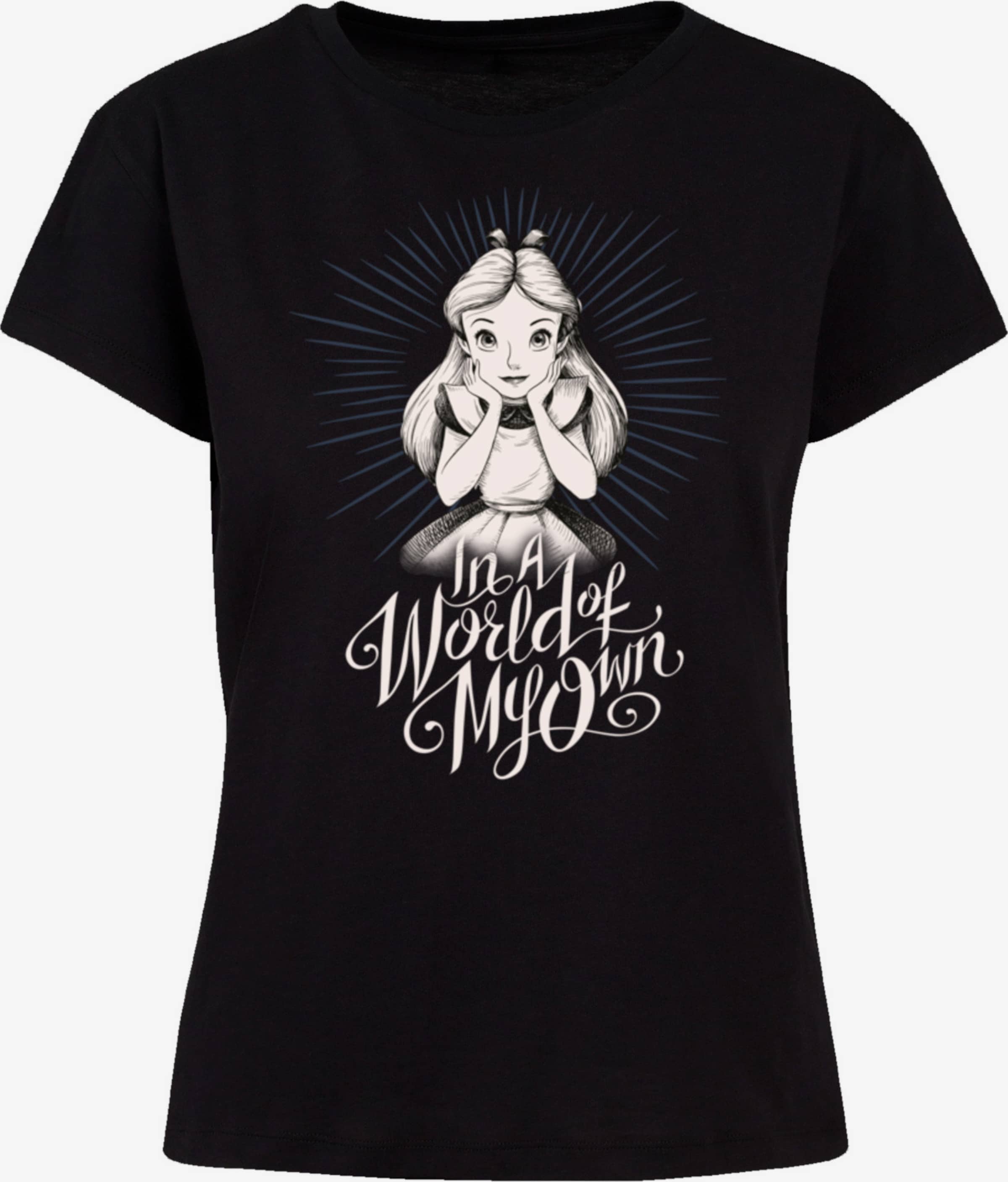 F4NT4STIC Shirt 'Disney Alice im Wunderland In A World Of My Own' in Black  | ABOUT YOU
