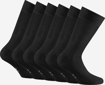 Chaussettes Rohner Basic en noir : devant