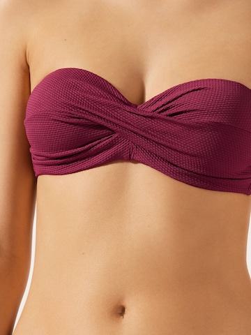 CALZEDONIA Bandeau Bikinitop 'Classy Piquet' in Rot