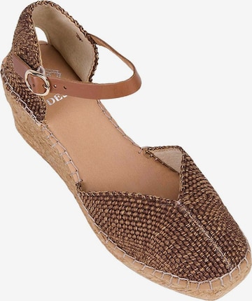 Espadrilles 'Keilabsatz-Slipper' Desa en or : devant