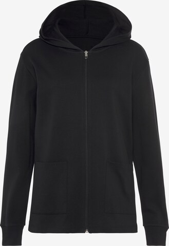 LASCANA Zip-Up Hoodie in Black: front