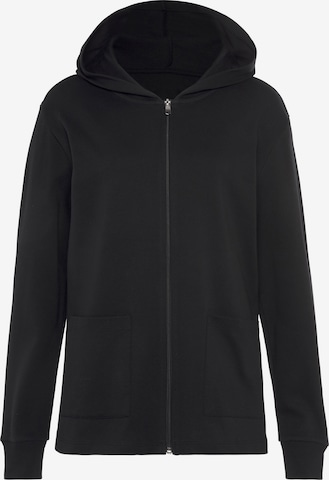 LASCANA Zip-Up Hoodie in Black: front