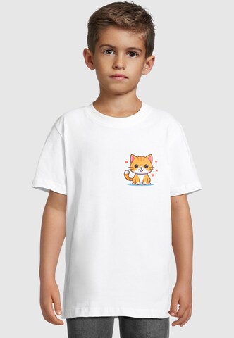 Maglietta 'Cute Cat' di Merchcode in bianco: frontale