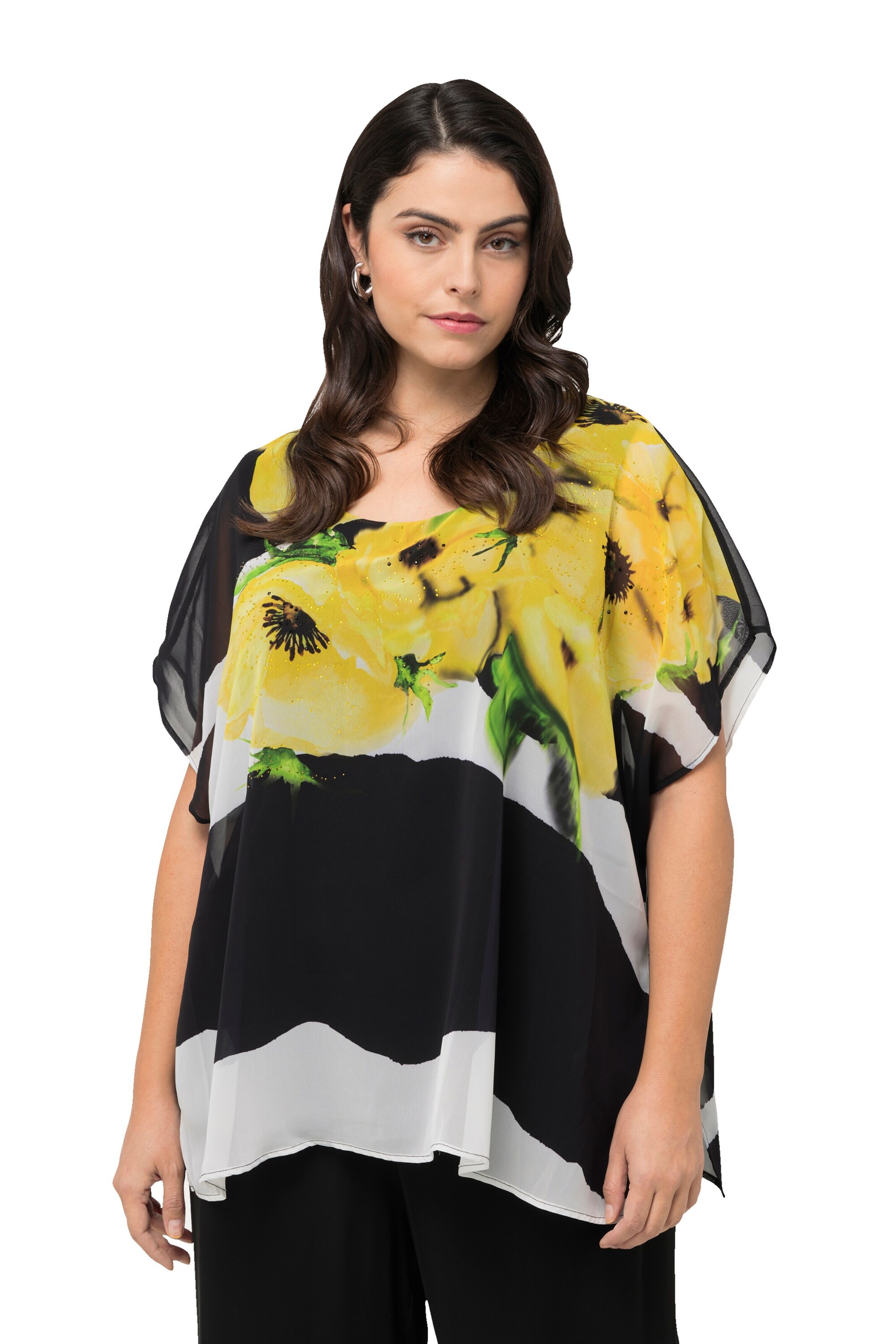 Ulla Popken Bluse in Schwarz: Vorderseite