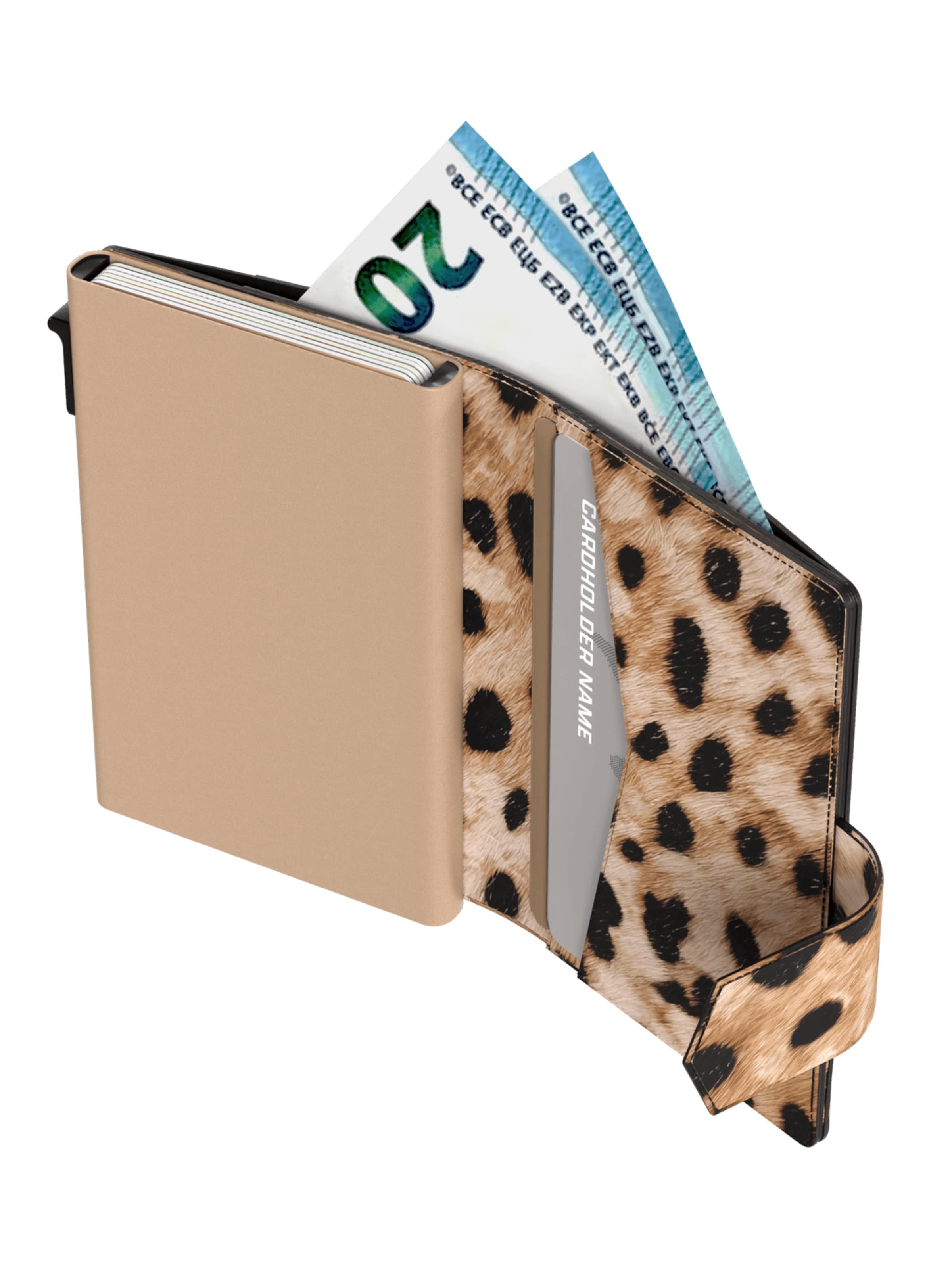 Prowallet Wallet 'Pasjeshouder Plus Leopard' in Beige