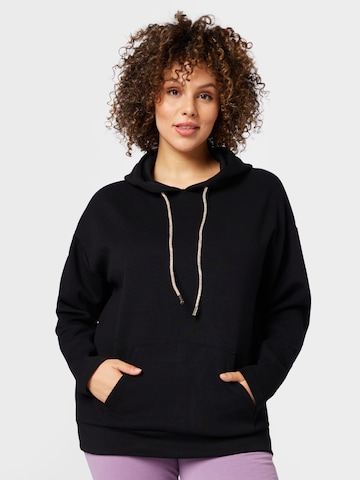 ONLY Curve Sweatshirt 'NEW FANCY' in Zwart: voorkant