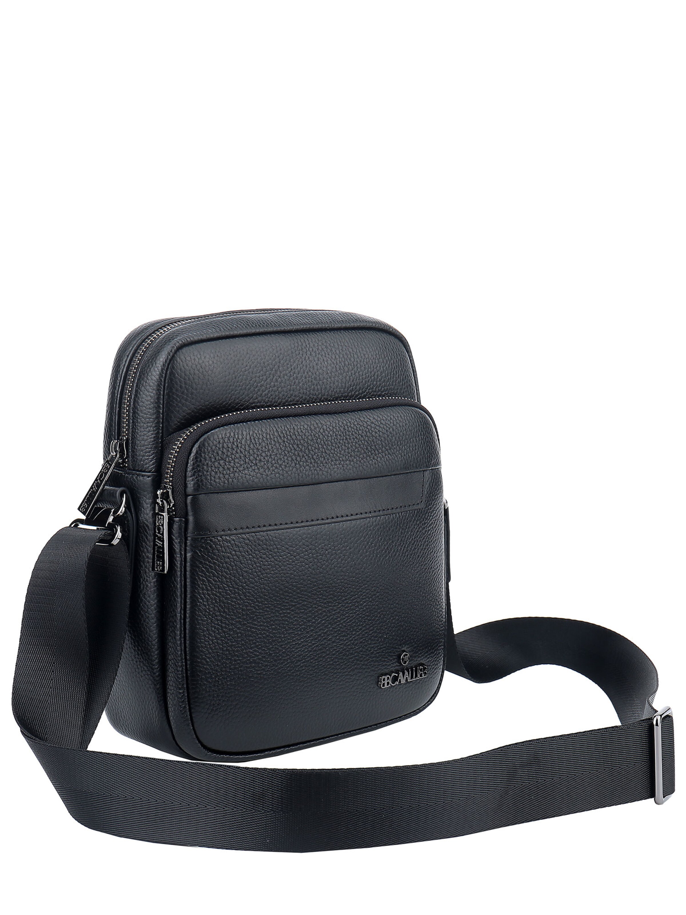 Borsa a tracolla 'Borsa a Tracolla Uomo Vera Pelle B Cavalli Zip 20x25x8cm' di B. Cavalli in blu