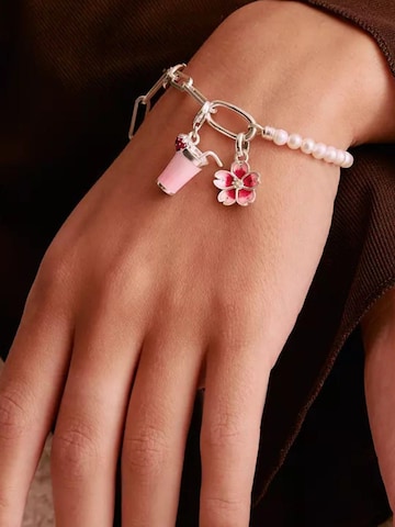 Pendentif 'Silver Charm Pendant Cherry Blossom Connect' Thomas Sabo en rouge : devant