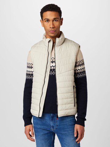 Gilet TOM TAILOR en beige : devant