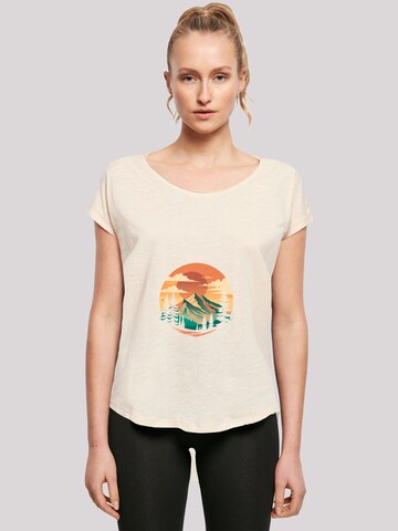 F4NT4STIC Shirt 'Sonnenuntergang Berglandschaft' in Beige: front