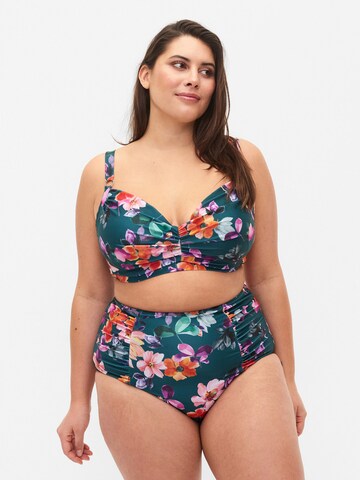 Swim by Zizzi Bikini hlačke 'TANIA' | modra barva: sprednja stran