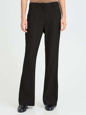 ICHI Flared Pants 'IHFAVA' in Black: front