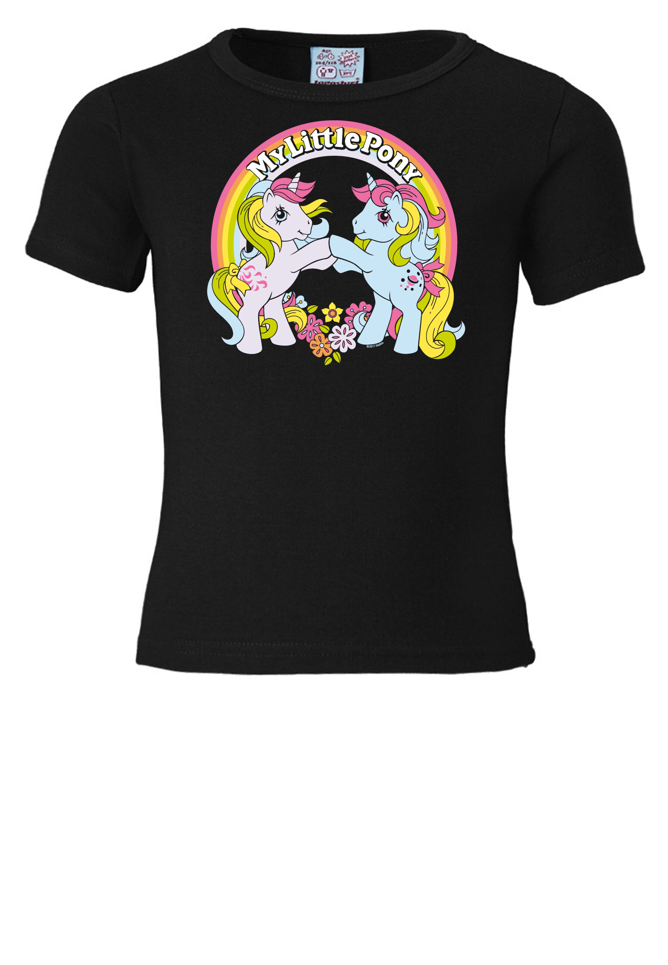 LOGOSHIRT Shirt 'My Little Pony' in Black: front
