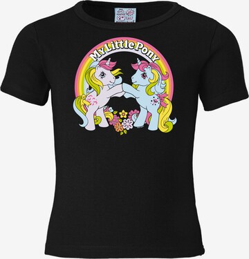 LOGOSHIRT Shirt 'My Little Pony' in Zwart: voorkant