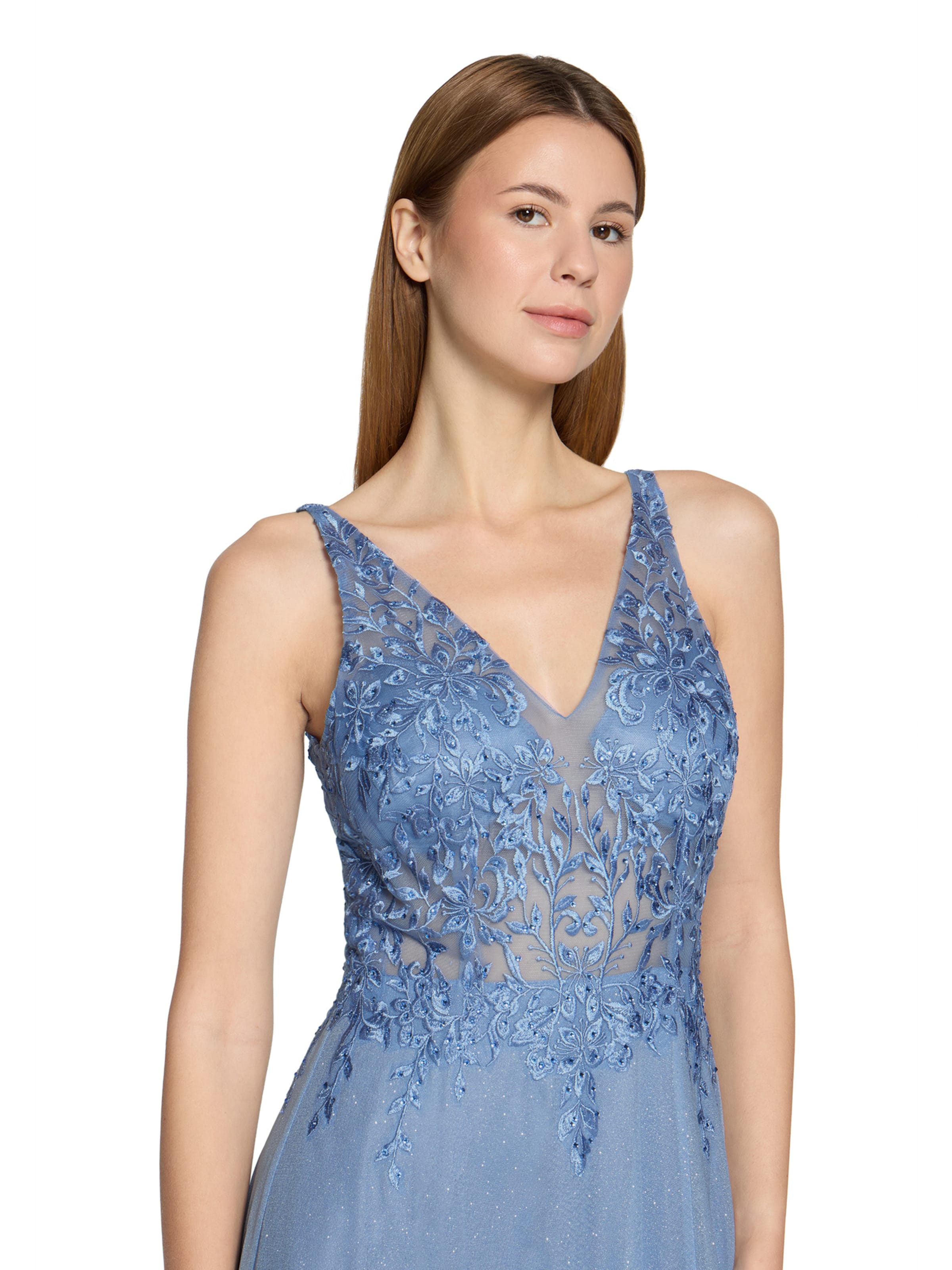 Vera Mont Abendkleid im Glitzer-Look in Blau