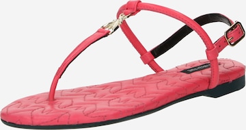 PATRIZIA PEPE T-Bar Sandals in Pink: front