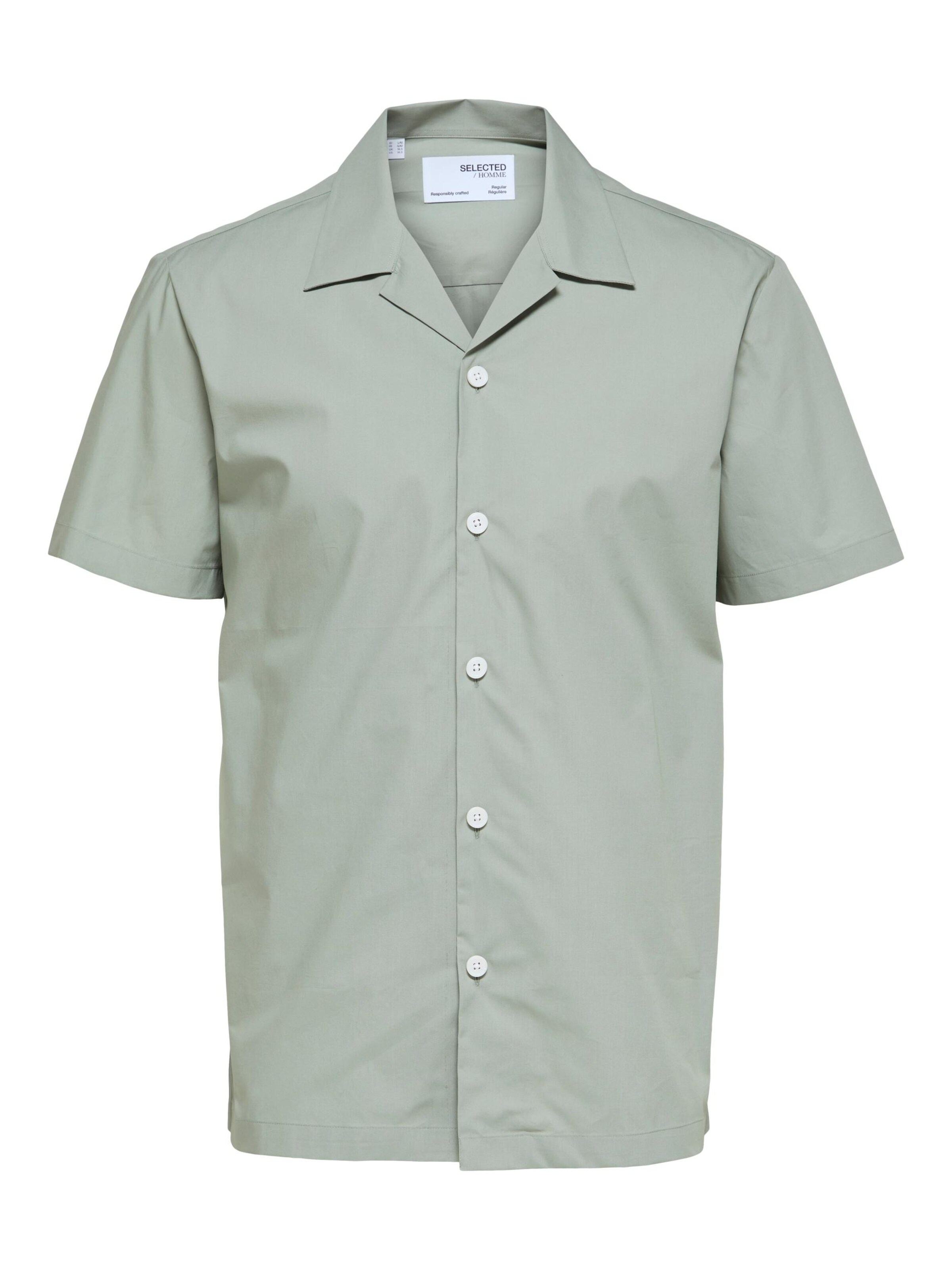 Coupe regular Chemise 'Meo' SELECTED en vert : devant