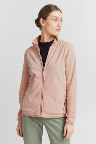 Oxmo Fleece jas 'Rikka' in Roze: voorkant