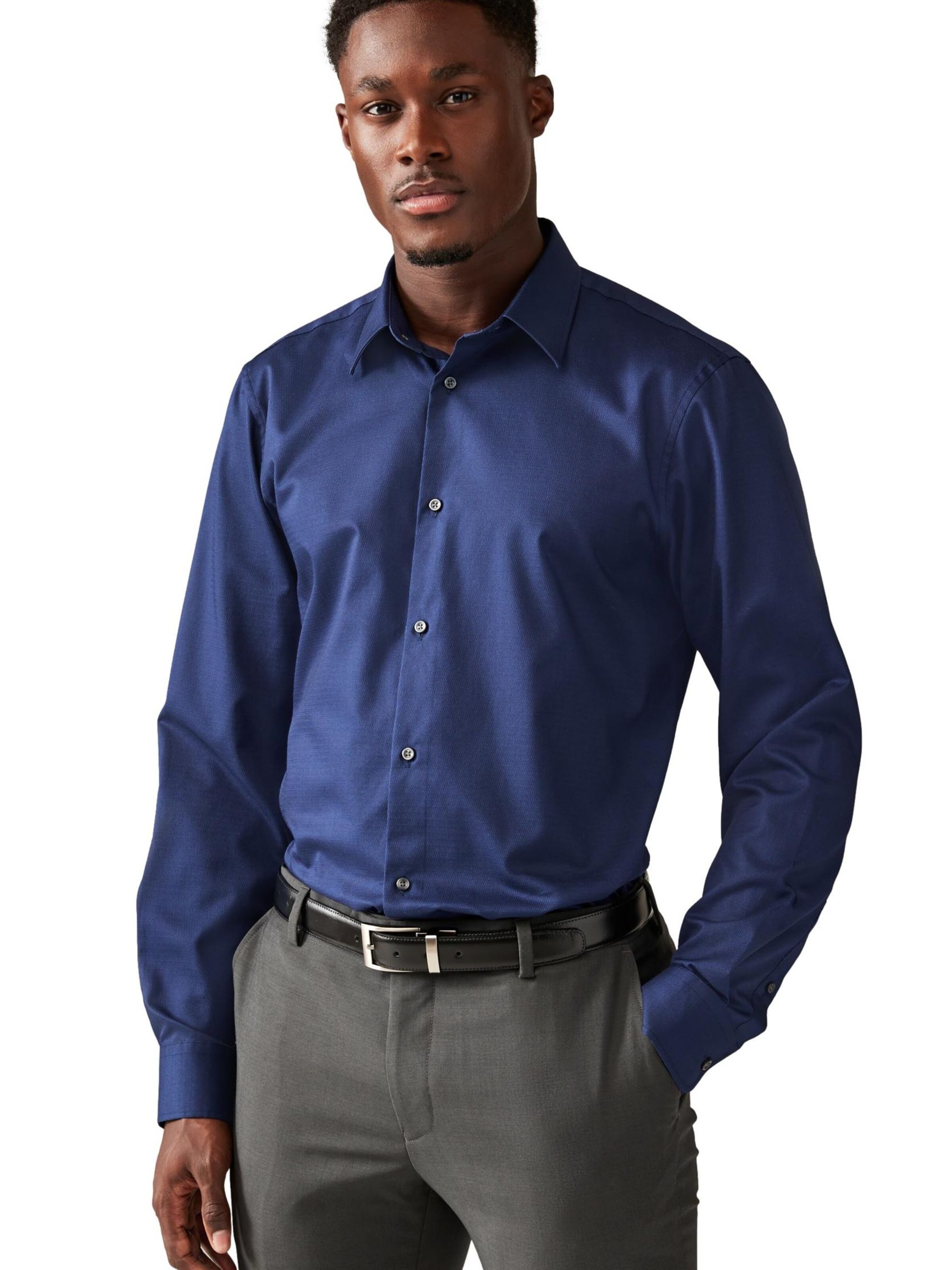 Next Klasický střih Košile – modrá: přední strana