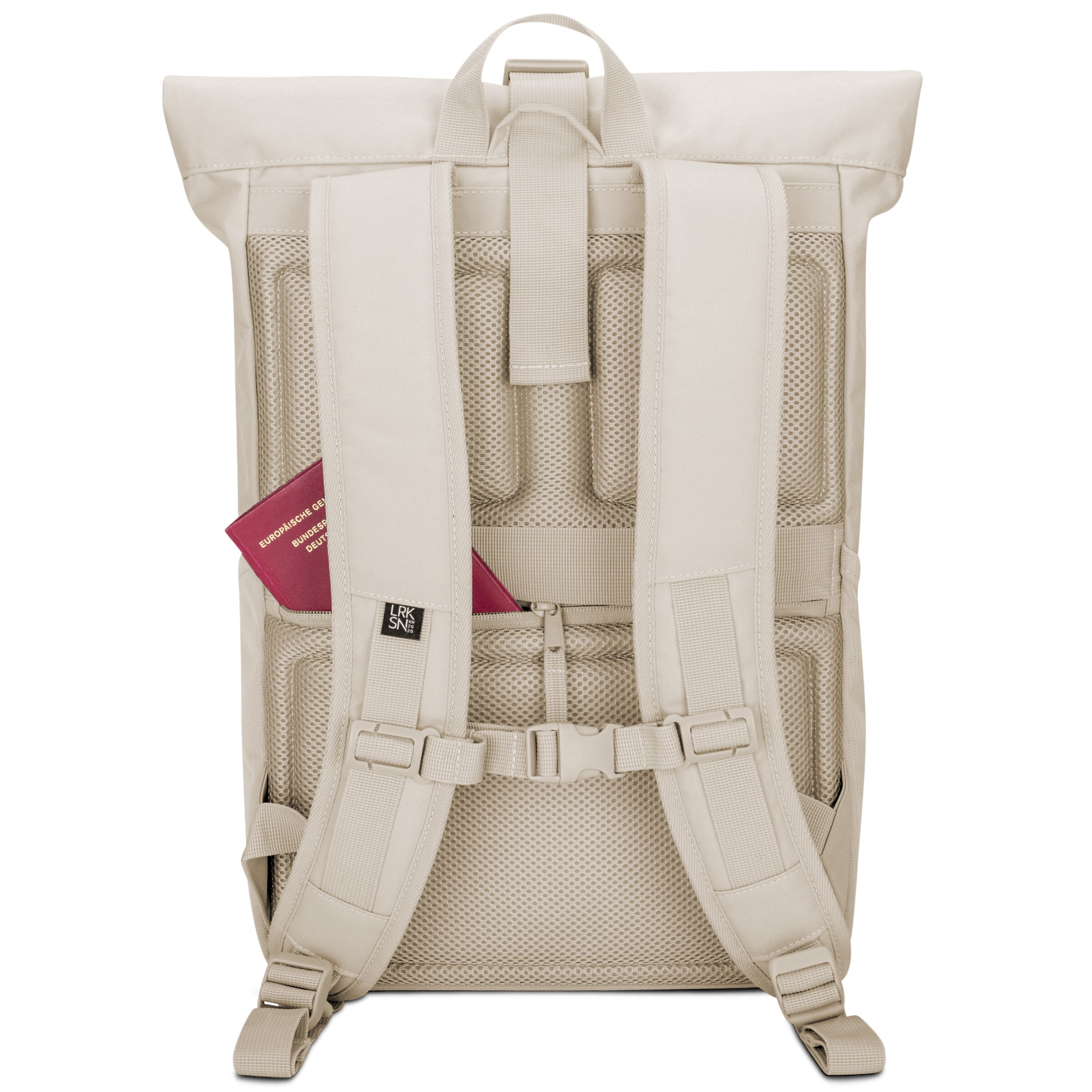 LARKSON Ryggsäck 'No 4' i beige: baksida